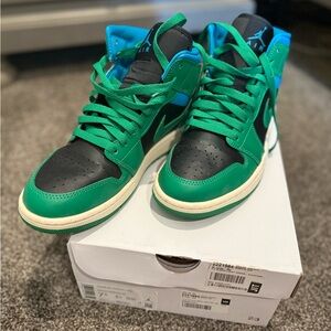 Jordan High-Top Sneakers in Green and Black